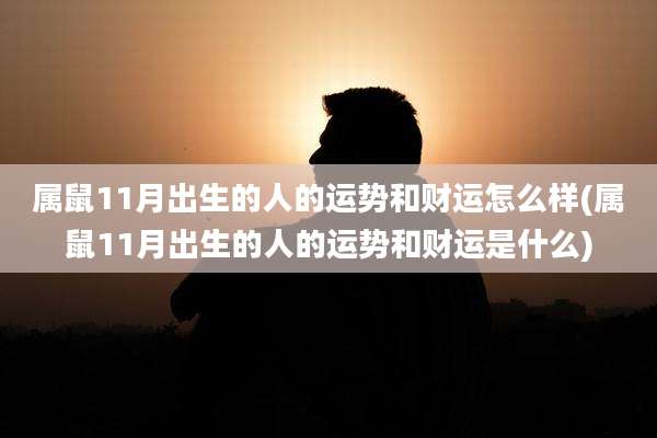 属鼠11月出生的人的运势和财运怎么样(属鼠11月出生的人的运势和财运是什么)