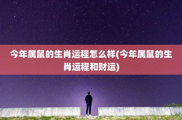 今年属鼠的生肖运程怎么样(今年属鼠的生肖运程和财运)