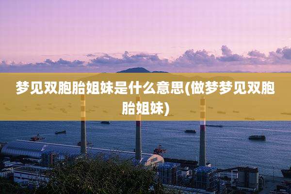 梦见双胞胎姐妹是什么意思(做梦梦见双胞胎姐妹)