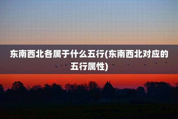 东南西北各属于什么五行(东南西北对应的五行属性)
