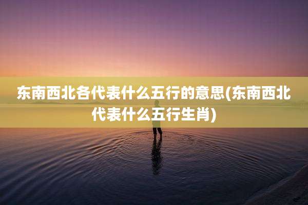 东南西北各代表什么五行的意思(东南西北代表什么五行生肖)