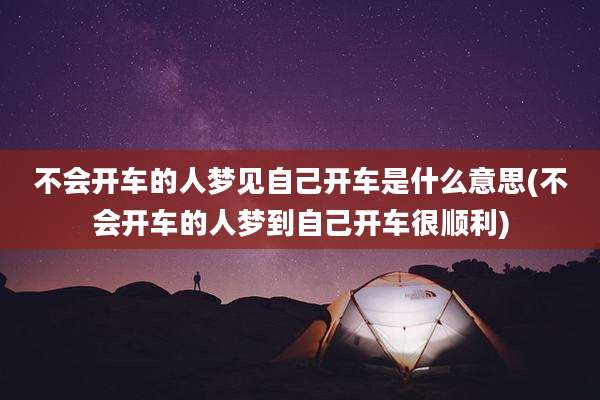 不会开车的人梦见自己开车是什么意思(不会开车的人梦到自己开车很顺利)