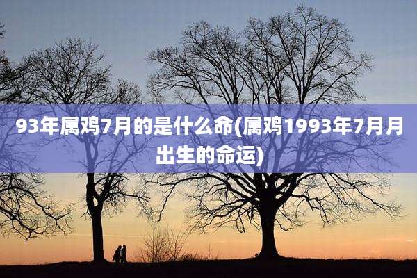 93年属鸡7月的是什么命(属鸡1993年7月月出生的命运)