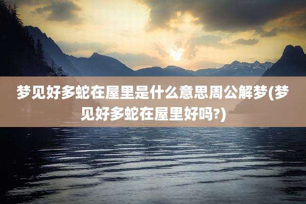 梦见好多蛇在屋里是什么意思周公解梦(梦见好多蛇在屋里好吗?)