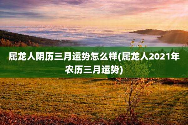 属龙人阴历三月运势怎么样(属龙人2021年农历三月运势)