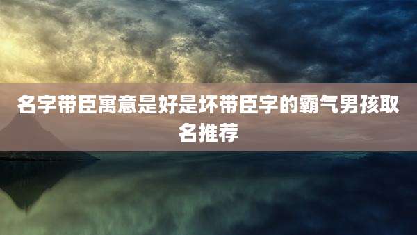 名字带臣寓意是好是坏带臣字的霸气男孩取名推荐