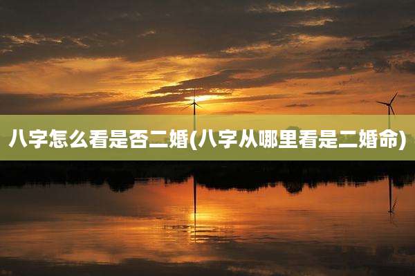 八字怎么看是否二婚(八字从哪里看是二婚命)