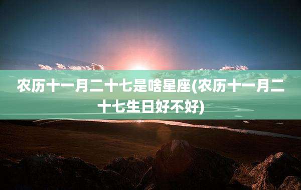 农历十一月二十七是啥星座(农历十一月二十七生日好不好)