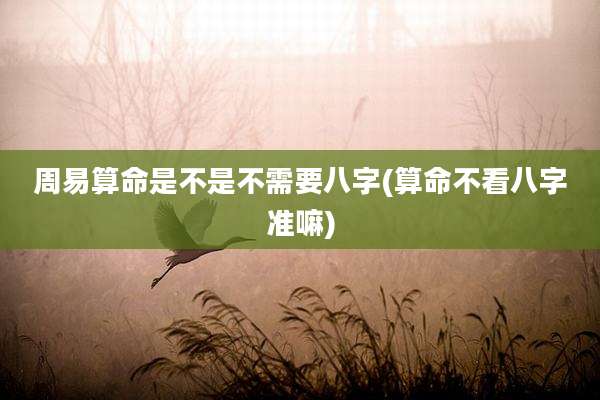 周易算命是不是不需要八字(算命不看八字准嘛)