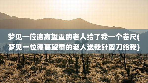 梦见一位德高望重的老人给了我一个卷尺(梦见一位德高望重的老人送我针剪刀给我)