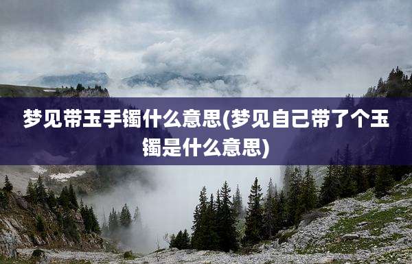 梦见带玉手镯什么意思(梦见自己带了个玉镯是什么意思)