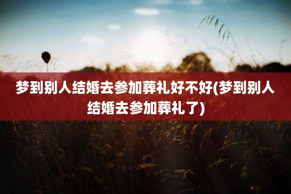 梦到别人结婚去参加葬礼好不好(梦到别人结婚去参加葬礼了)