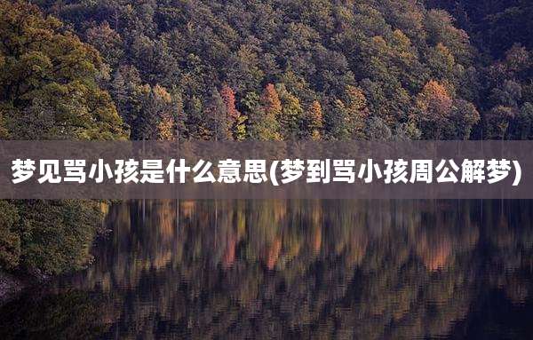 梦见骂小孩是什么意思(梦到骂小孩周公解梦)