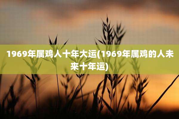 1969年属鸡人十年大运(1969年属鸡的人未来十年运)