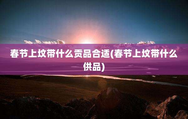春节上坟带什么贡品合适(春节上坟带什么供品)