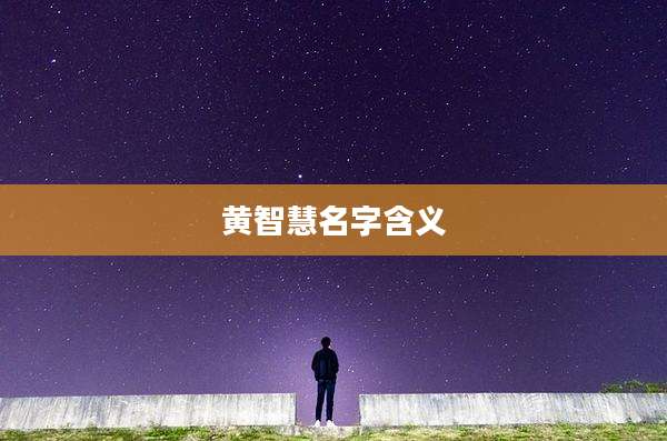 黄智慧名字含义