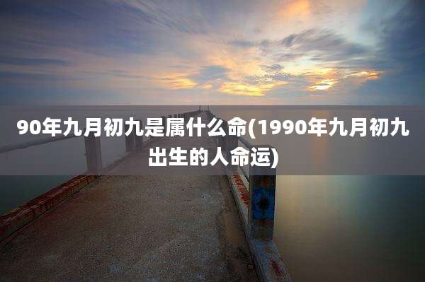 90年九月初九是属什么命(1990年九月初九出生的人命运)