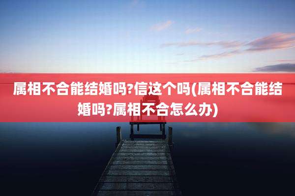 属相不合能结婚吗?信这个吗(属相不合能结婚吗?属相不合怎么办)