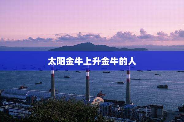 太阳金牛上升金牛的人