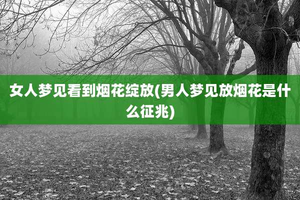 女人梦见看到烟花绽放(男人梦见放烟花是什么征兆)