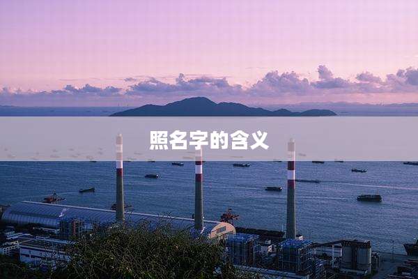 照名字的含义