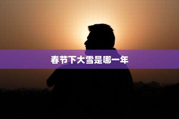 春节下大雪是哪一年