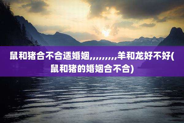 鼠和猪合不合适婚姻,,,,,,,,,羊和龙好不好(鼠和猪的婚姻合不合)
