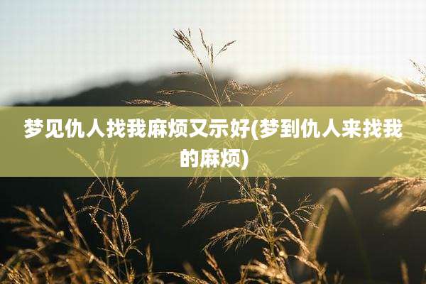 梦见仇人找我麻烦又示好(梦到仇人来找我的麻烦)