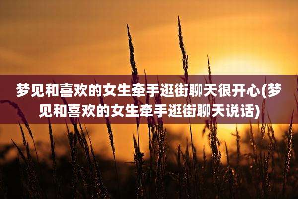 梦见和喜欢的女生牵手逛街聊天很开心(梦见和喜欢的女生牵手逛街聊天说话)
