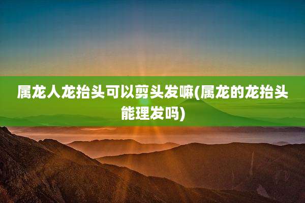 属龙人龙抬头可以剪头发嘛(属龙的龙抬头能理发吗)