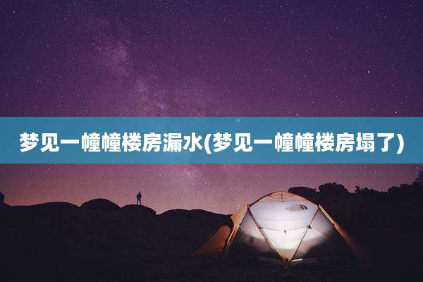 梦见一幢幢楼房漏水(梦见一幢幢楼房塌了)