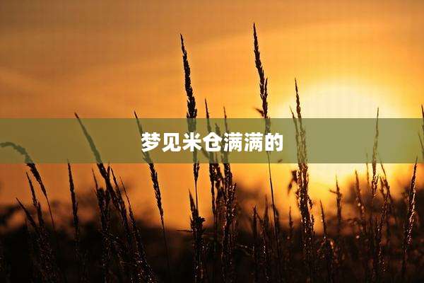 梦见米仓满满的