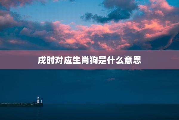 戌时对应生肖狗是什么意思
