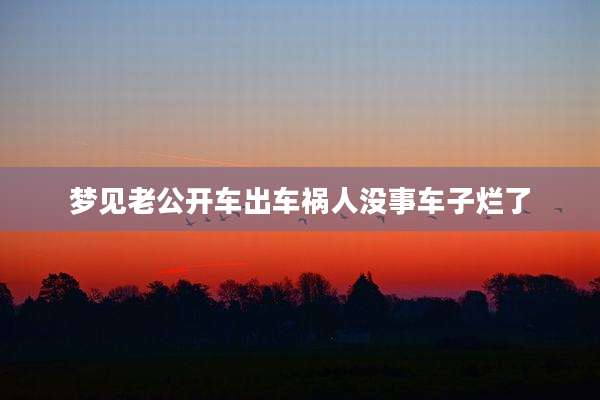 梦见老公开车出车祸人没事车子烂了