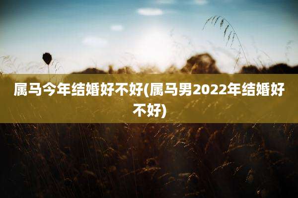 属马今年结婚好不好(属马男2022年结婚好不好)