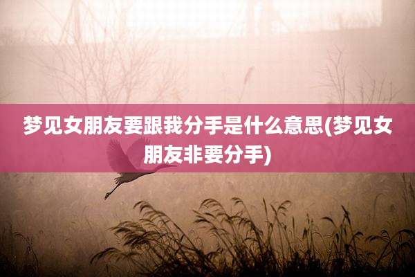 梦见女朋友要跟我分手是什么意思(梦见女朋友非要分手)