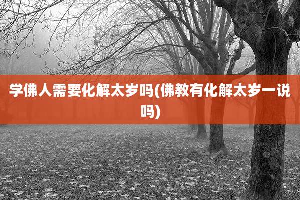 学佛人需要化解太岁吗(佛教有化解太岁一说吗)