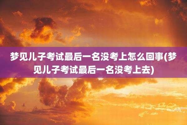 梦见儿子考试最后一名没考上怎么回事(梦见儿子考试最后一名没考上去)