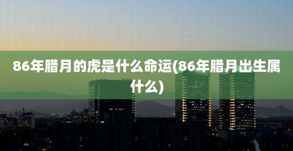 86年腊月的虎是什么命运(86年腊月出生属什么)