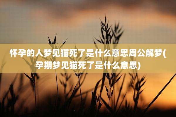 怀孕的人梦见猫死了是什么意思周公解梦(孕期梦见猫死了是什么意思)