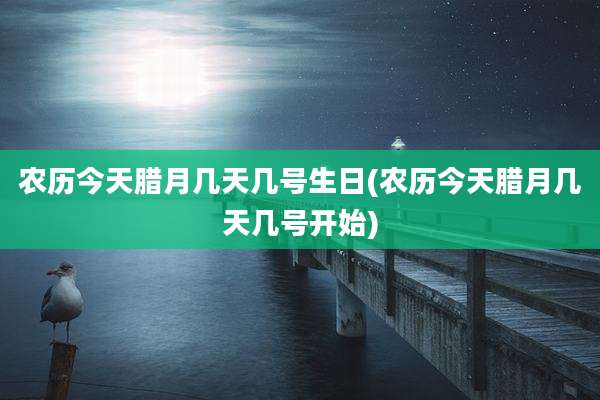 农历今天腊月几天几号生日(农历今天腊月几天几号开始)