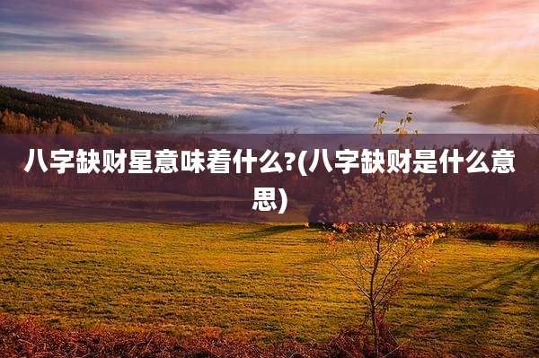 八字缺财星意味着什么?(八字缺财是什么意思)