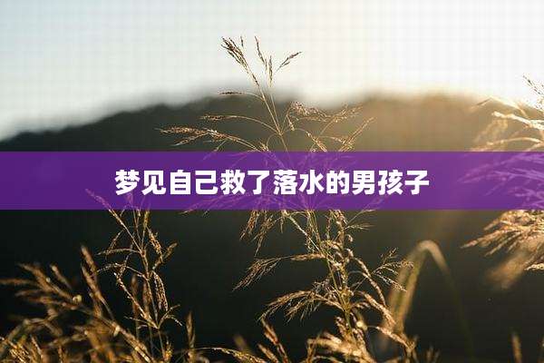梦见自己救了落水的男孩子