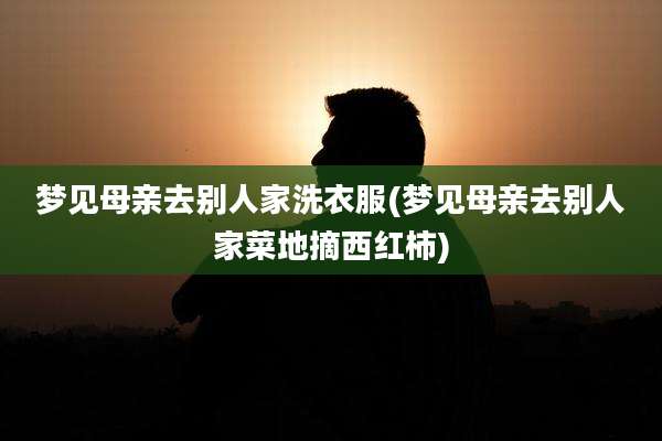 梦见母亲去别人家洗衣服(梦见母亲去别人家菜地摘西红柿)