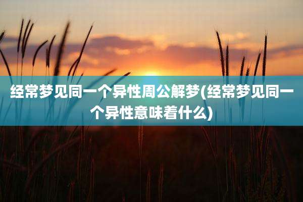 经常梦见同一个异性周公解梦(经常梦见同一个异性意味着什么)