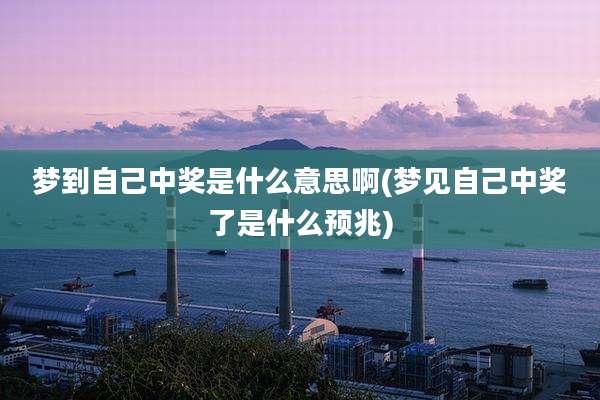 梦到自己中奖是什么意思啊(梦见自己中奖了是什么预兆)