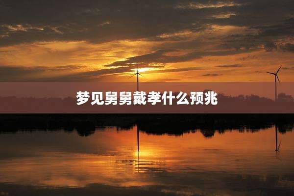 梦见舅舅戴孝什么预兆
