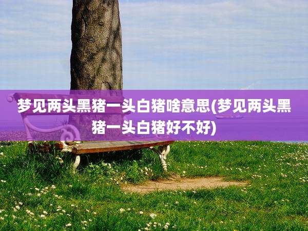 梦见两头黑猪一头白猪啥意思(梦见两头黑猪一头白猪好不好)