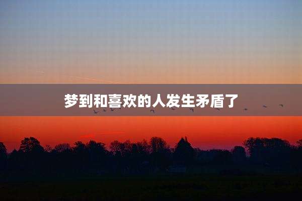 梦到和喜欢的人发生矛盾了