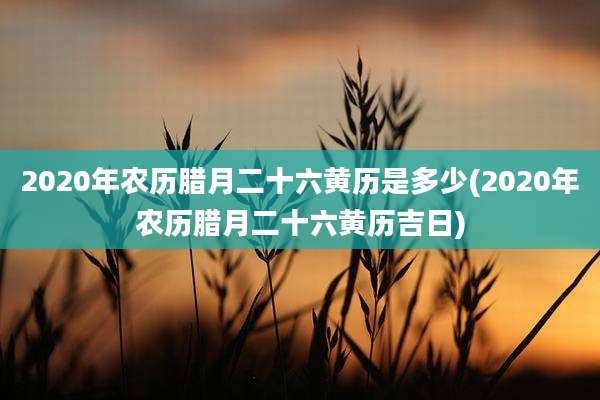 2020年农历腊月二十六黄历是多少(2020年农历腊月二十六黄历吉日)
